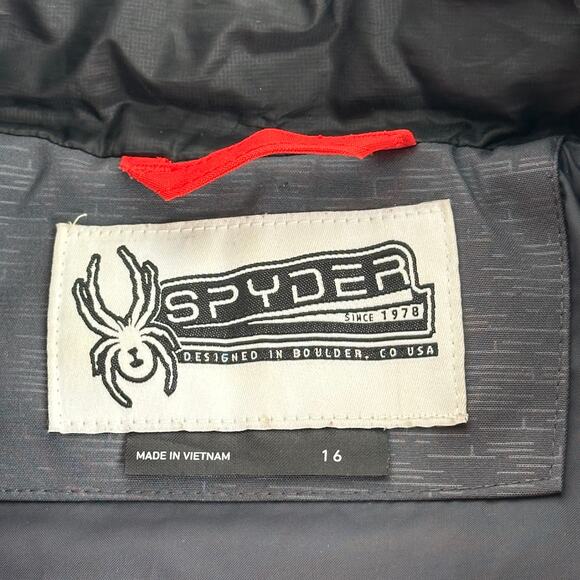 Spyder Volcano Red/Black Dylan Ski Jacket Boys Size 16 Skiing Snowboarding Snow - Picture 6 of 16